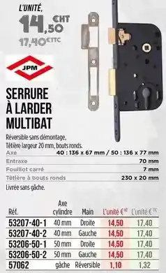 Master Pro Jpm - serrure à larder multibat offre