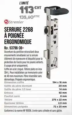 Master Pro Stremler - serrure 2268 à poignée ergonomique offre