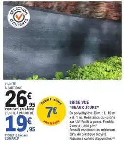 E.Leclerc Jardi Dim - brise vue beaux jours offre