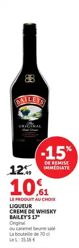 Maximarché BAILEY'S 17° Liqueur creme de whisky offre