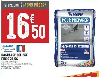 Ragréage sol ext. fibré