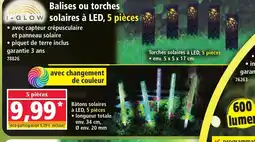 Norma I-GLOW Balises ou torches solaires à LED, 5 pièces offre