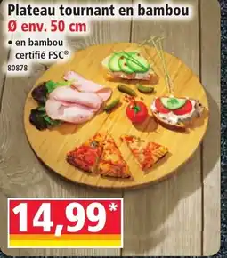 Norma Plateau tournant en bambou offre