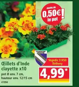 Norma Œillets d'Inde clayette x10 offre