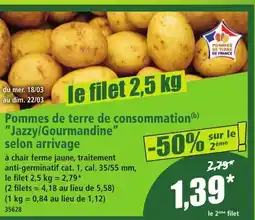 Norma Pommes de terre de consommation Jazzy/Gourmandine selon arrivage offre