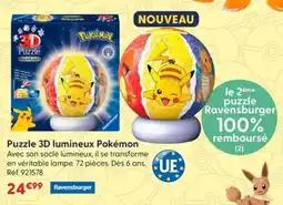 La Grande Récré Puzzle 3d lumineux pokémon offre