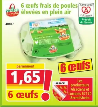 Norma LE PANIER 6 œufs frais de poules[ élevées en plein air offre
