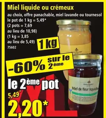 Norma Miel liquide ou crémeux offre