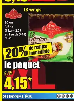 Norma DAR DÉLICES 18 wraps offre