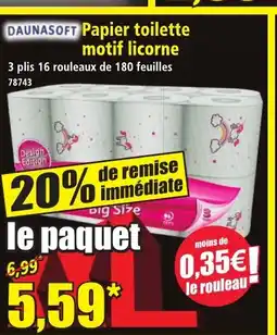 Norma DAUNASOFT Papier toilette motif licorne offre