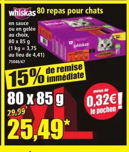 Norma WHISKAS 80 repas pour chats offre