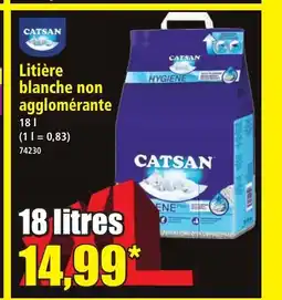 Norma CATSAN Litière blanche non agglomérante offre