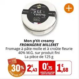 Coccinelle Express Mon p'tit creamy fromagerie milleret offre