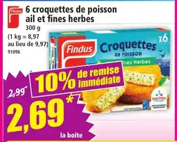 Norma FINDUS 6 croquettes de poisson ail et fines herbes offre