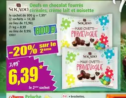 Norma SOCADO Oeufs en chocolat fourrés céréales, crème lait et noisette offre