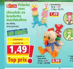 Norma FIZZY Peluche avec chocolats ou brochette marshmallow offre