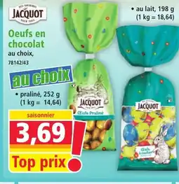Norma JACQUOT Oeufs en chocolat offre