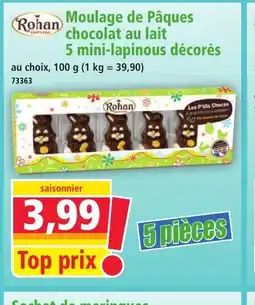 Norma ROHAN Moulage de Pâques chocolat au lait 5 mini-lapinous décorés offre