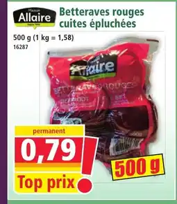 Norma MAISON ALLAIRE Betteraves rouges cuites épluchées offre