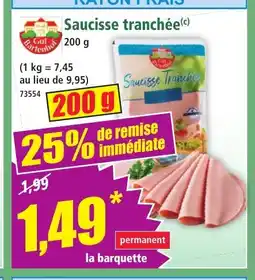 Norma RSaucisse tranchée offre