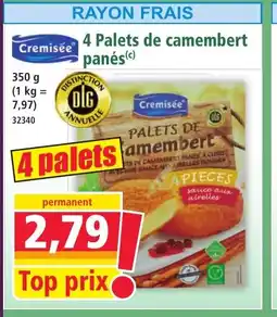 Norma CREMISÉE 4 Palets de camembert panés offre
