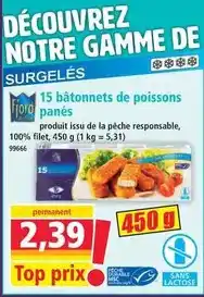 Norma Fjord - 15 bâtonnets de poissons panés offre