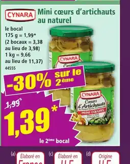 Norma CYNARA Mini cœurs d'artichauts au naturel offre