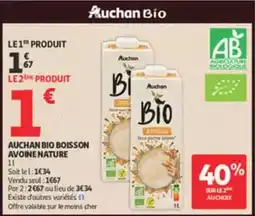 Auchan Supermarché Auchan - bio boisson avoine nature offre