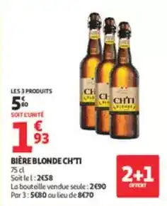 Auchan Supermarché Ch'ti - bière blonde offre