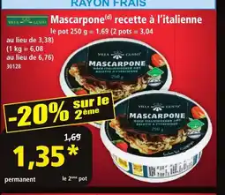 Norma VILLA GUSTO Mascarpone recette à l'italienne offre