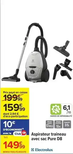 Carrefour Drive Electrolux - aspirateur traineau avec sac pure d8 offre