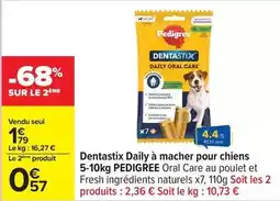 Carrefour Drive Pedigree - dentastix daily à macher pour chiens offre
