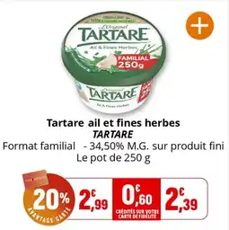 Coccinelle Express Tartare ail et fines herbes tartare offre