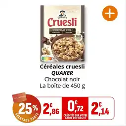 Coccinelle Express Céréales cruesli quaker offre