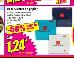 Norma 40 serviettes en papier offre