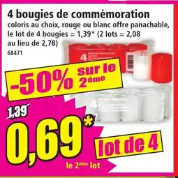 Norma 4 bougies de commémoration offre