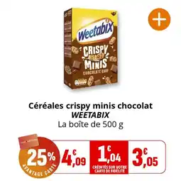 Coccinelle Express Céréales crispy minis chocolat weetabix offre