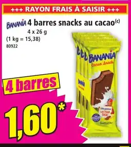 Norma BANANIA 4 barres snacks au cacao offre
