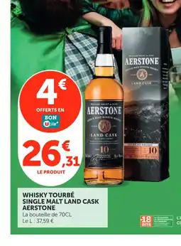 Utile AERSTONE Whisky tourbé single malt land cask offre