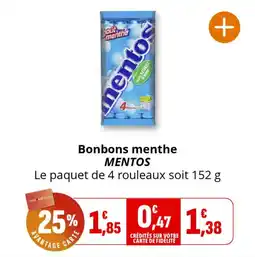 Coccinelle Express Bonbons menthe mentos offre