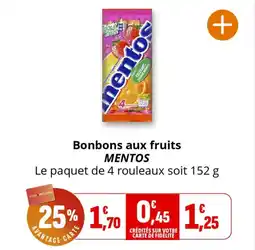 Coccinelle Express Bonbons aux fruits mentos offre
