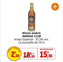 Coccinelle Express Rhum ambré havana club offre