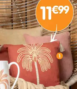 b&m Coussin slub pompons offre