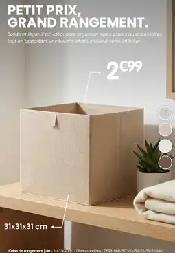 b&m Cube de rangement jute offre