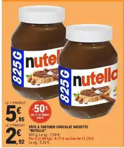 E.Leclerc PÂTE À TARTINER CHOCOLAT NOISETTE NUTELLA offre