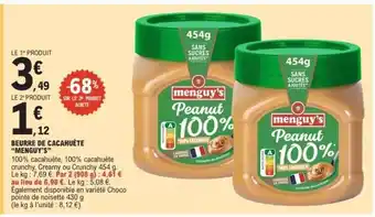 E.Leclerc Beurre de Cacahuète 'Menguy's' offre