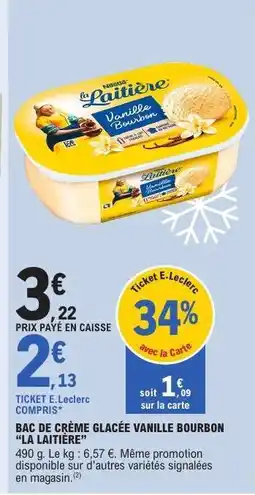 E.Leclerc Bac de crème glacée vanille bourbon 'La Laitière' offre