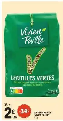 E.Leclerc LENTILLES VERTES VIVIEN PAILLE offre