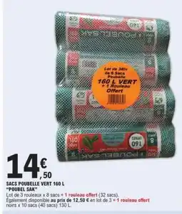 E.Leclerc SACS POUBELLE VERT 160 L offre