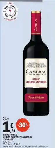 E.Leclerc Cambras Merlot Cabernet Sauvignon offre